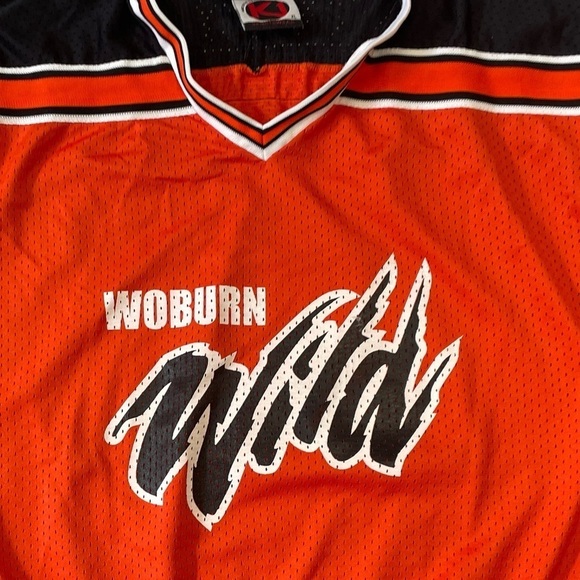 Woburn Wild #4 Orange Club Hockey Sports Jersey Shirt - Picture 4 of 7